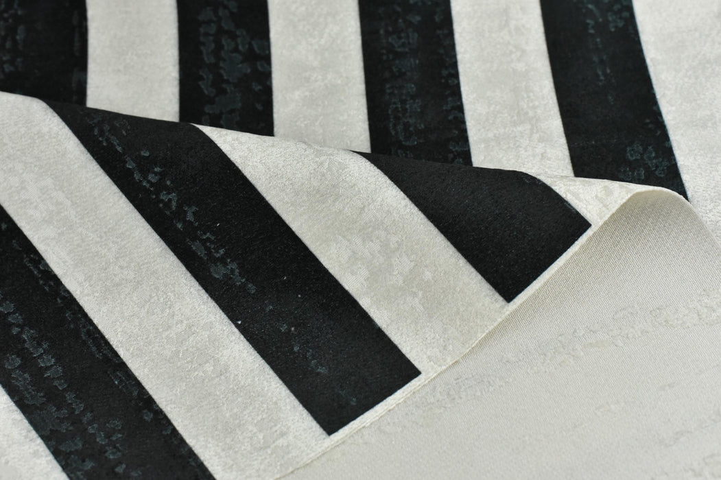 Vintage Black and White Wide Geometric Stripe Print On Jacquard Woven Upholstery Fabric|Heavy Soft Fabric For Chair Cushion Curtain