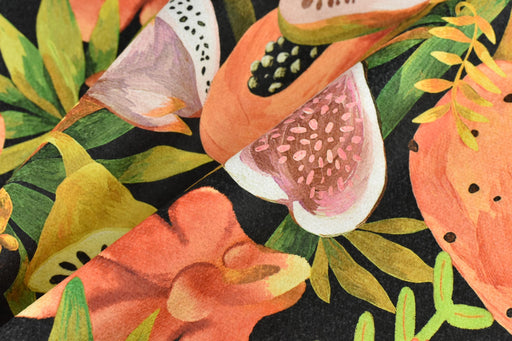 Vintage Exotic Fruits Botanical Print On Jacquard Woven Upholstery Fabric and Drapery Fabric|Heavy Soft Fabric For Chair Curtain