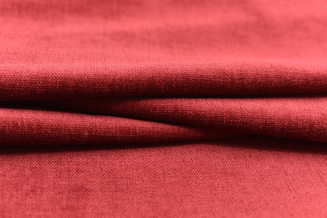 Designer Red Soft Polyester Upholstery Fabric By The Yard