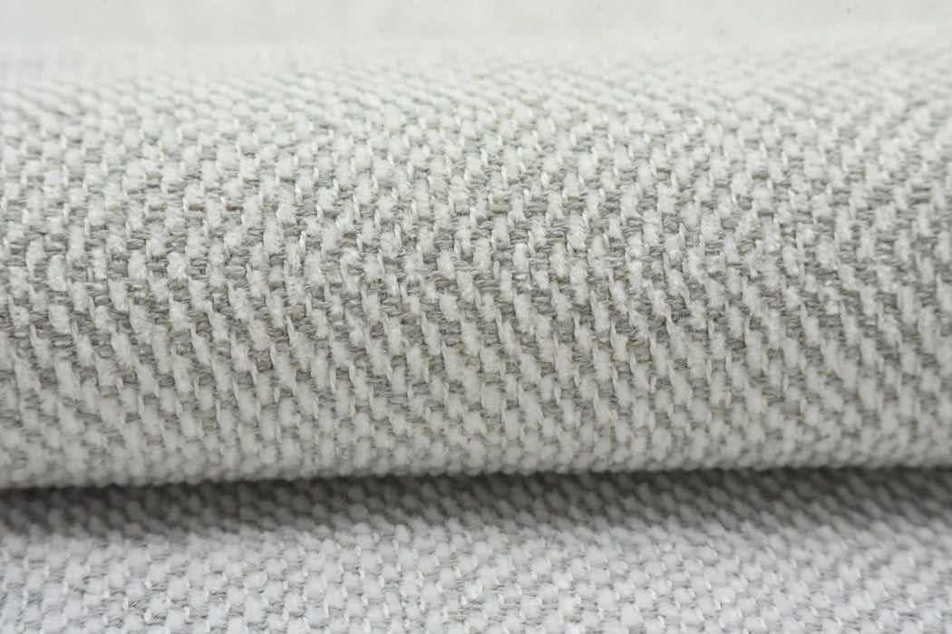 Designer Heavy Duty Polyester Linen White Gray Herringbone Goemetric Upholstery Fabric By The Yard