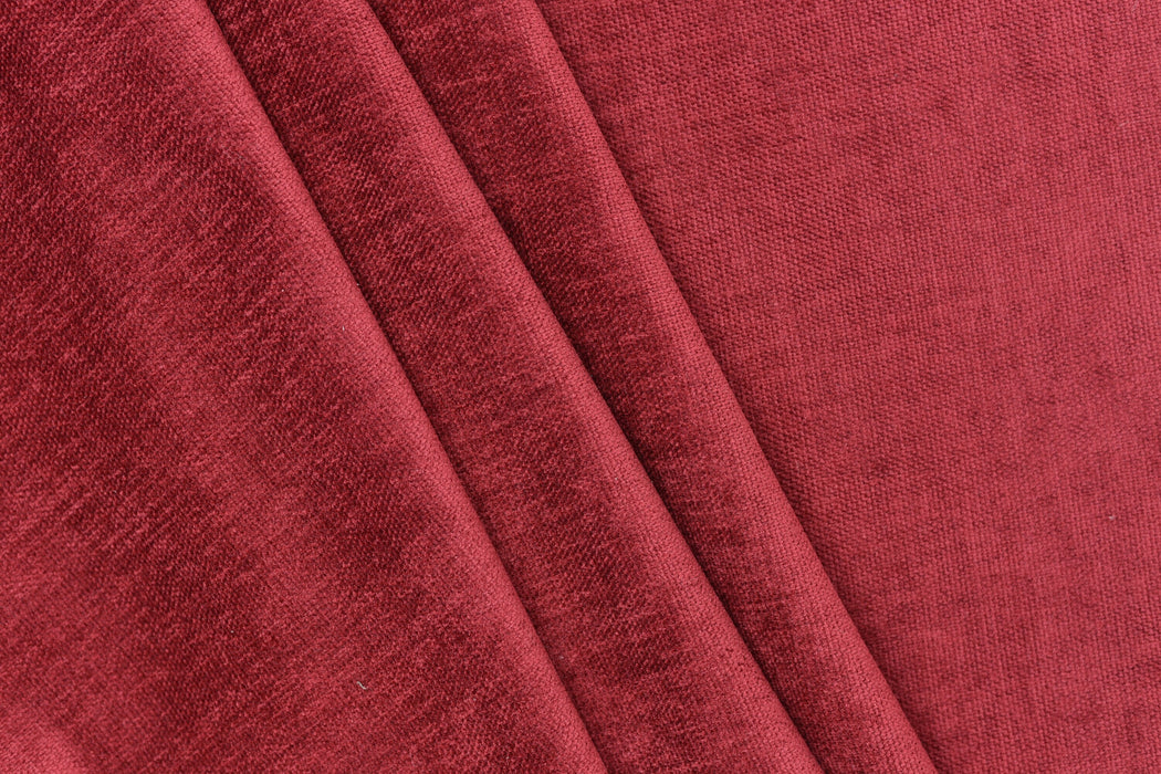 Designer Red Soft Polyester Upholstery Fabric By The Yard