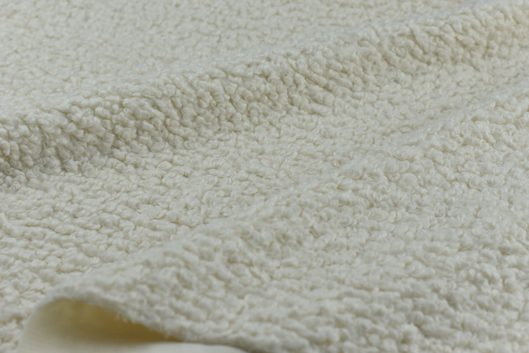 Heavy Weight Natural White Sherpa Boucle Faux Fur Upholstery Fabric By The Yard Home Decor Furniture Chair Sofa Pillow