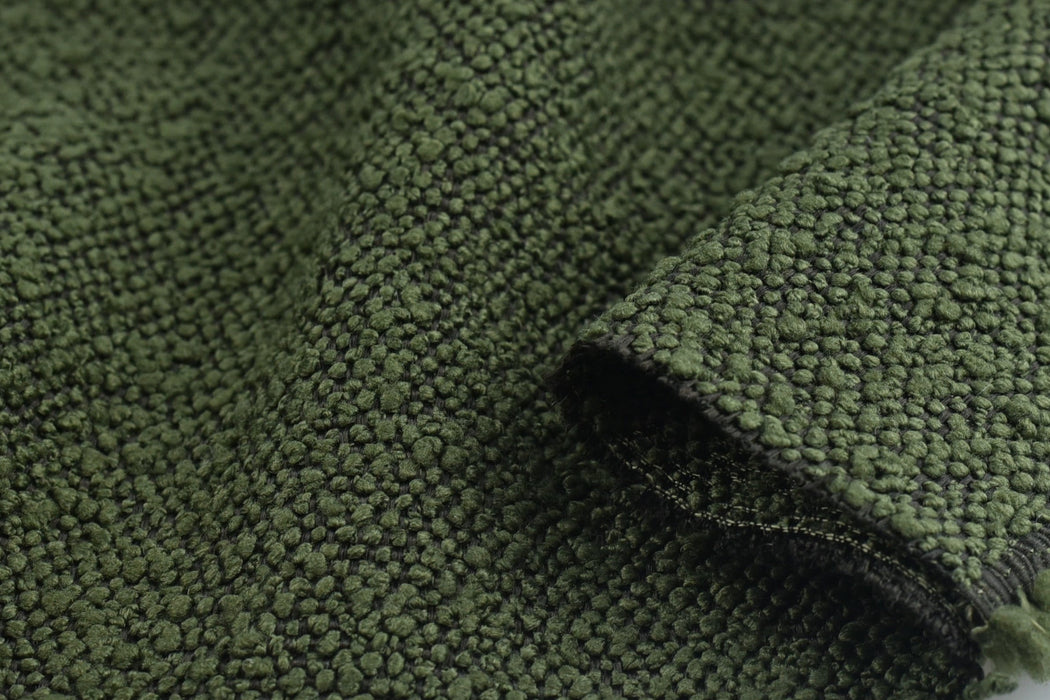 Heavy Weight Vintage Textured Olive Green Boucle Upholstery Fabric By The Yard For Home Decor Chair Couch Furniture 57" Width 590GSM