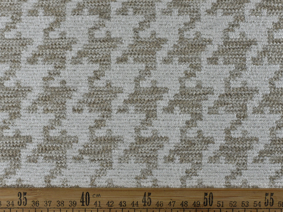 Premium Quality Vintage Woven Large Houndstooth Check Texture Upholstery Fabric By The Yard