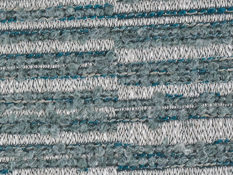 Heavy Linen Chunky Boucle Upholstery Fabric Modern Fancy Woven Strip Fabric for Furniture-Teal Black Beige Tweed Fabric 57"W/640GSM