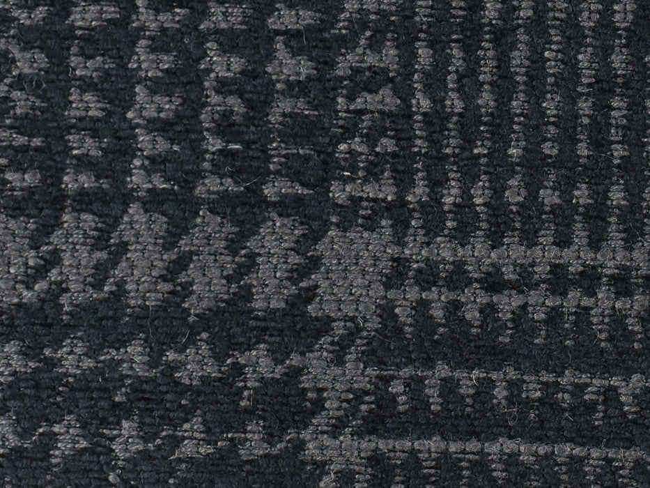 Oatmeal/Black Grey Houndstooth Check Linen Blend Jacquard Upholstery Fabric By The Yard