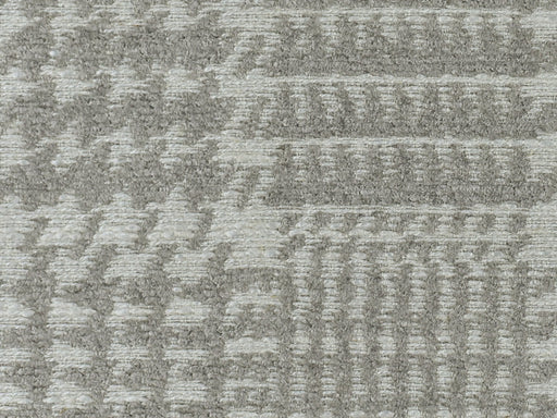 Oatmeal/Black Grey Houndstooth Check Linen Blend Jacquard Upholstery Fabric By The Yard