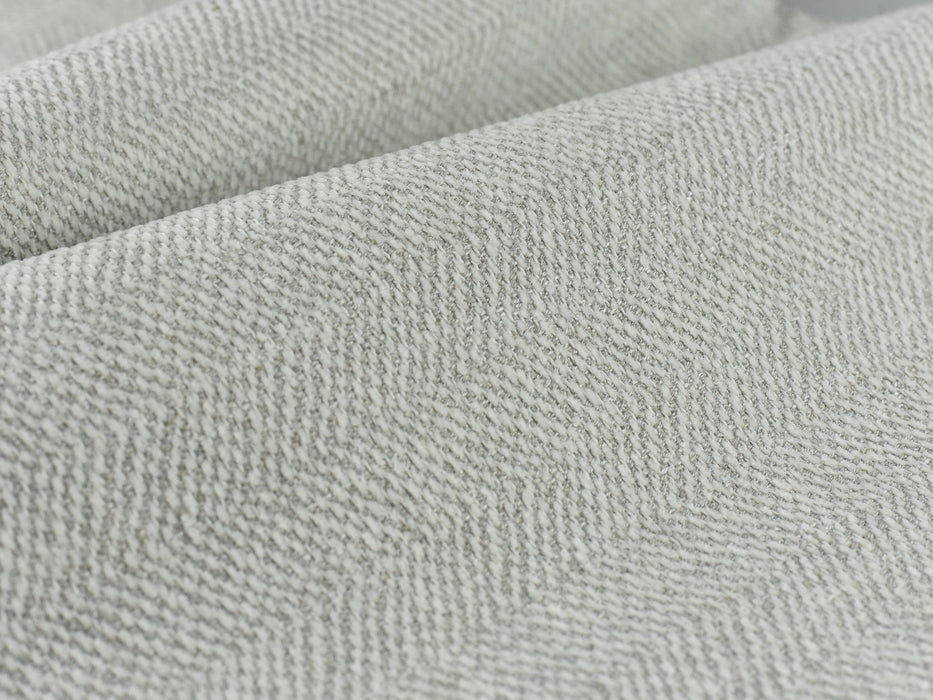 Designer Heavy Duty Polyester Linen White Gray Herringbone Goemetric Upholstery Fabric By The Yard