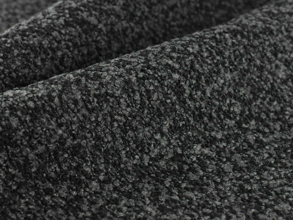 Heavy Weight Boucle Upholstery Fabric By The Yard|Wooly Woven Textured Fabric For Chair Couch Pillow 57"width 430GSM in Black&Gray