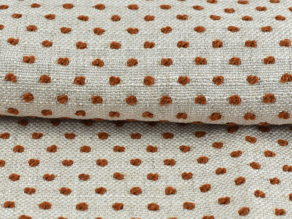 Black And White Jacquard Dot Textured Linen Blend Upholstery Fabric By The Yard|Burnt Orange Heavy Upholstery For Chair 57"W/600GSM