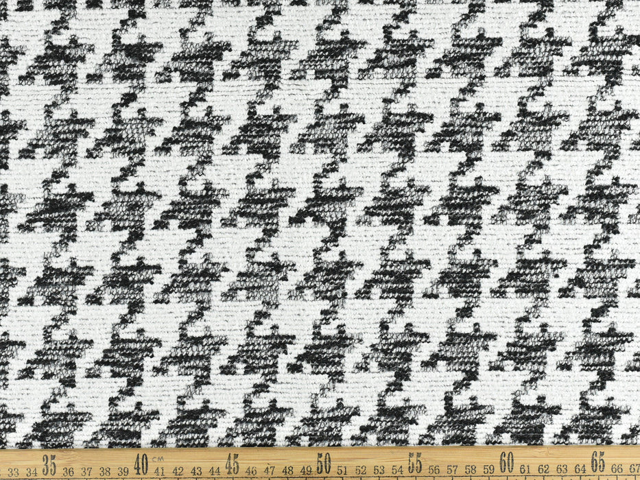 Premium Quality Vintage Woven Large Houndstooth Check Texture Upholstery Fabric By The Yard