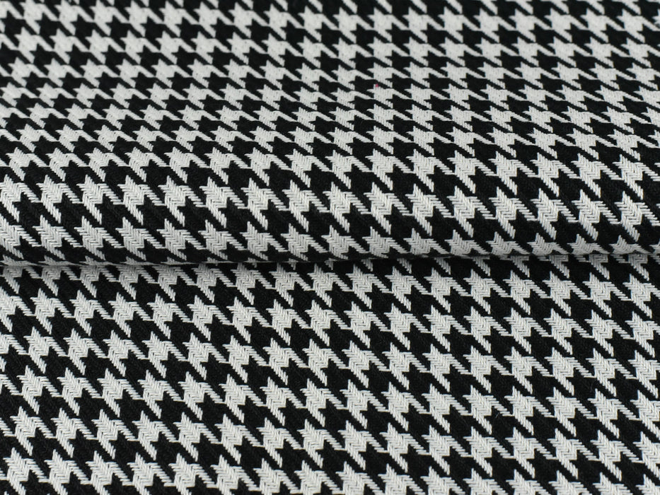 High End Woven Houndstooth Heavy Duty Upholstery Fabric In Black and white 55" Width-Fabric By The Yard