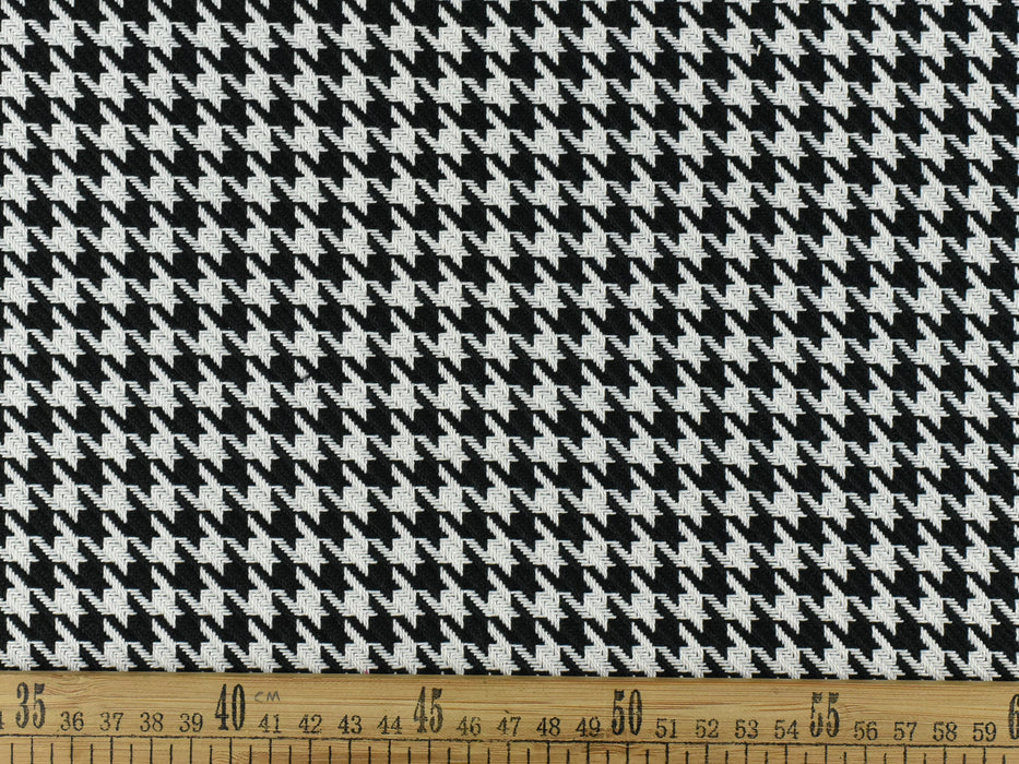 High End Woven Houndstooth Heavy Duty Upholstery Fabric In Black and white 55" Width-Fabric By The Yard