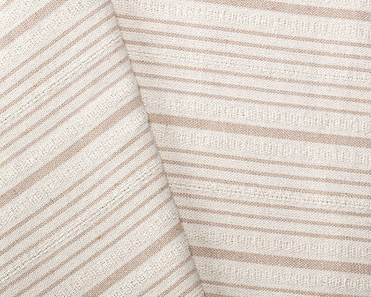 French Striped Cotton Linen Blend Grain Sack Fabric|Rustic Flour Sack Fabric|Home Furnising Upholstery Fabric