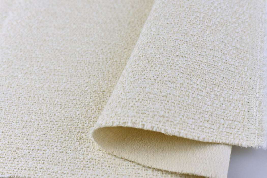 Stain Resistant Easy Clean Upholstery Fabric|Kerbey Ivory Chunky Textured Upholstery Fabric|Heavy Weight Furniture Fabric 55"W/720GSM