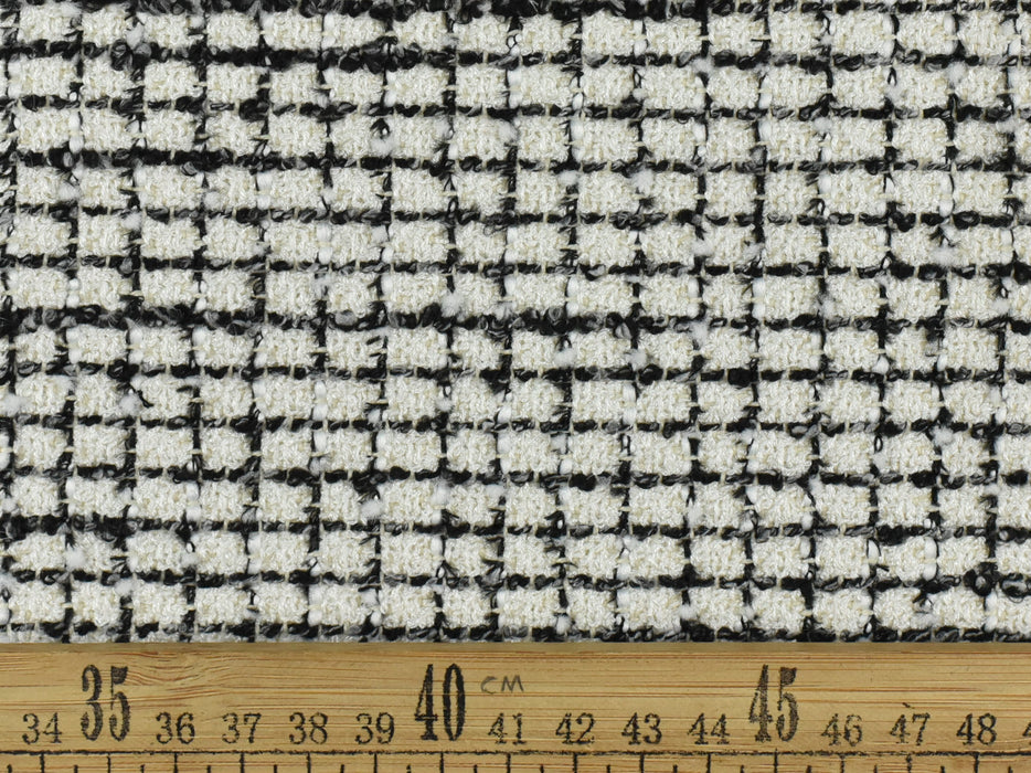 Black And White Tweed Design Textured Boucle Upholstery Fabric For Chair Couch Pillow-Adorable And Very Stylish