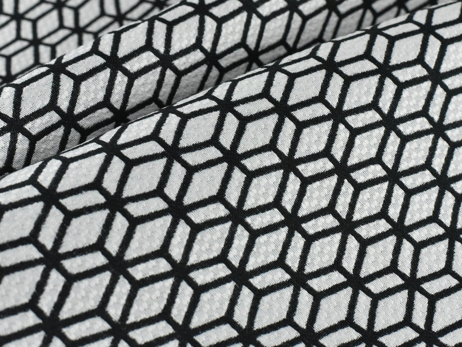 Abstract Seamless Geometric Uphostery Fabric In Black and White|Jacquard Geometric Vector Texture Fabric|Boho Home Decor Fabric By Yard