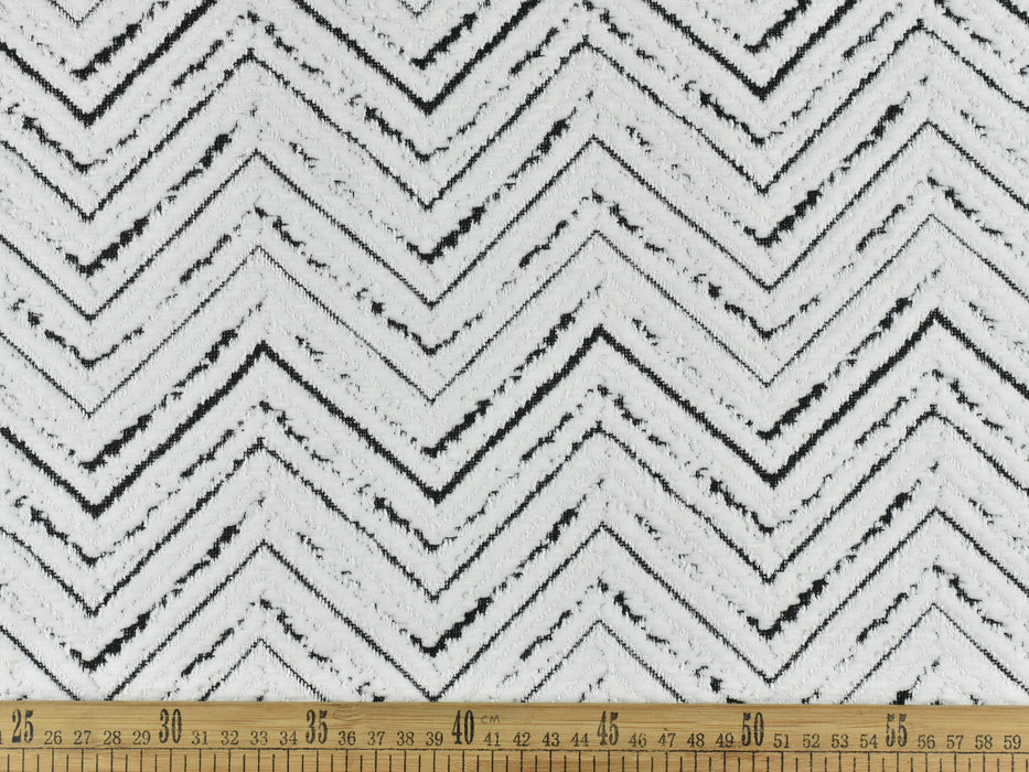 Black and White Chenille Herringbone Chevron Upholstery Fabric|Heavy Furniture Fabric By The Yard