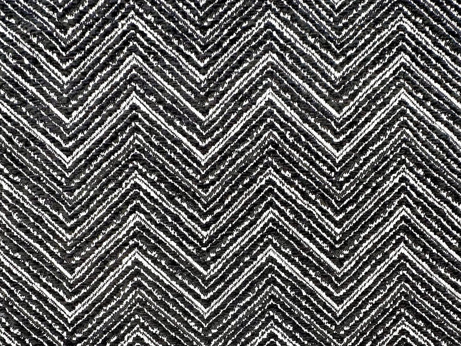 Black and White Chenille Herringbone Chevron Upholstery Fabric|Heavy Furniture Fabric By The Yard