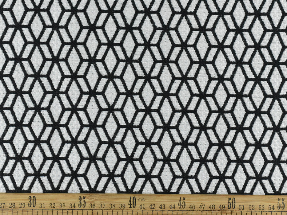 Abstract Seamless Geometric Uphostery Fabric In Black and White|Jacquard Geometric Vector Texture Fabric|Boho Home Decor Fabric By Yard