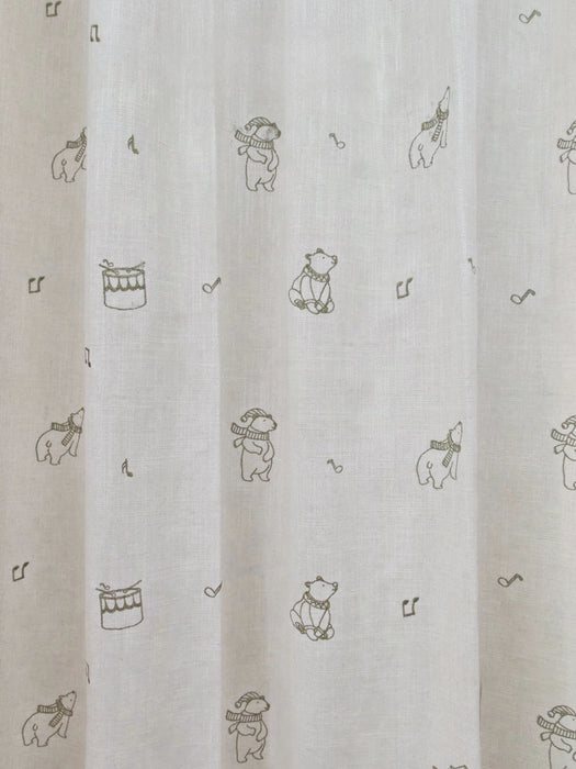 Kids Curtain Fabric Cotton Linen Blended Animal Embroidery Upholstery Fabric|Furnishing Fabric For Pillow|Natural Cream Drapery Fabric