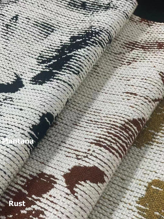 Geometric Abstract Upholstery Fabric|Heavy Woven Upholstery Fabric|Modern Freestyle Black And White Upholstery Fabric For Chair/Rust,Green