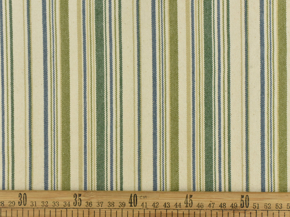 100 Pure Cotton Natural Vintage Stripe Farmhouse Upholstery Fabric For Drapery and Chair Couch|Primitive Geometric Green Ticking Fabric