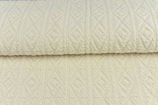 100% Pure Cotton Heavy Weight Diamond Geometric Upholstery Fabric|Cream White Jacquard Upholstery Fabric For Bedding,Chair,Couch-52"W/760GSM