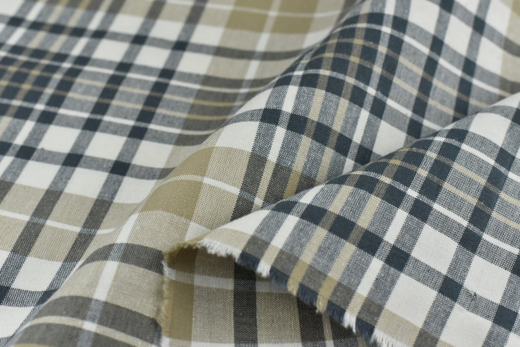 100 Pure Cotton Plaid Check Pattern Shabby Chic Style Upholstery Fabric|Farmhouse Countryside and Contemporary Home Decor Fabric By The Yard