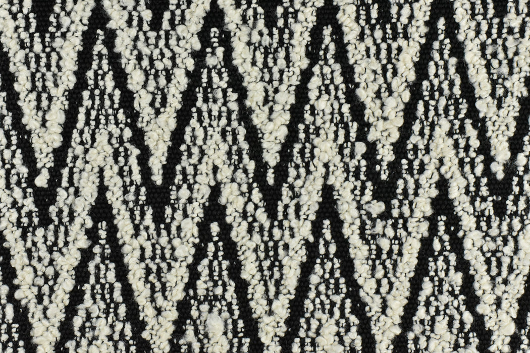 Extra Heavy Weight Herringbone Boucle Textured Upholstery Fabric in Black and White|Designer Geometric Boucle Fabric By The Yard 55"/860GSM