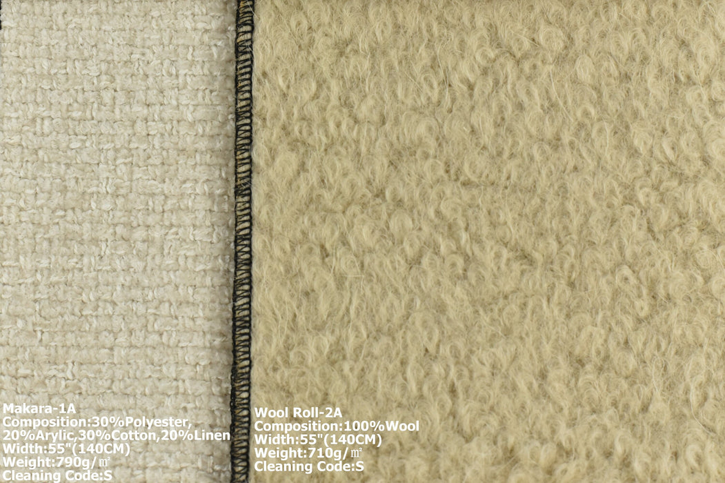 Designer Heavy Cotton Linen Belnded/Pure Wool Upholstery Fabric For Interior Design|Cream White Grey Sherpa Boucle Corduroy Fabric