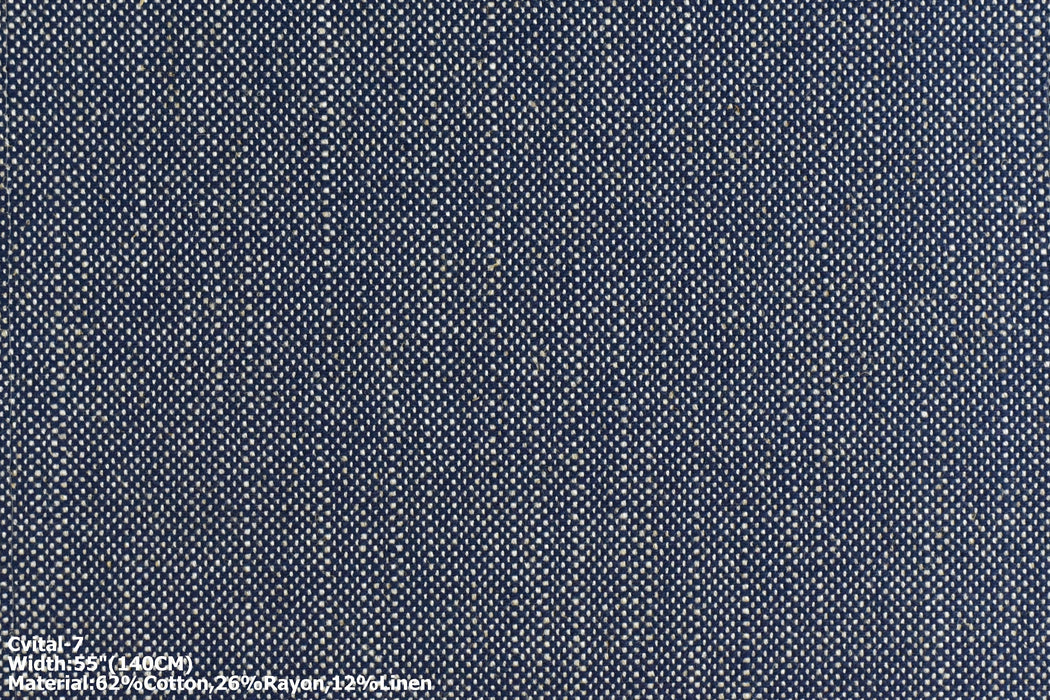 Modern Chic Pattern Traditional Design Cotton Linen Blend Upholstery Fabric For Chair Pillow Cushion|Navy Blue Upholstery Fabric by the Yard