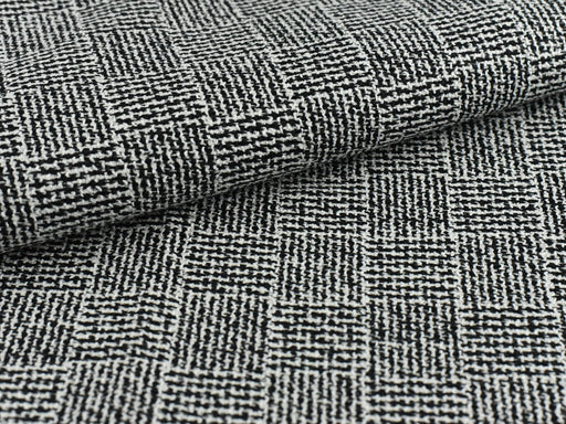 Black and White Taupe Blue Gray Upholstery Fabric | Blue Tweed Upholstery Fabric | Geometric Pattern Upholstery Fabric | Vintage Decor