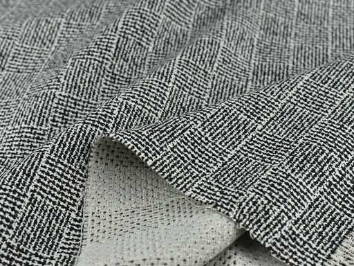 Black and White Taupe Blue Gray Upholstery Fabric | Blue Tweed Upholstery Fabric | Geometric Pattern Upholstery Fabric | Vintage Decor