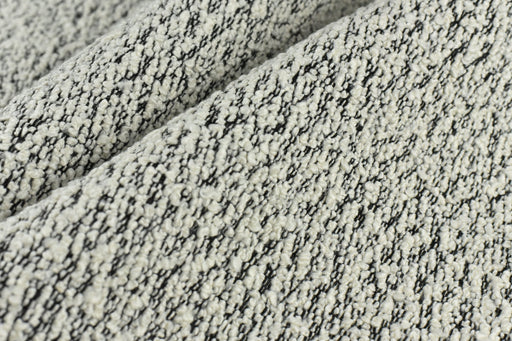 Extra Heavy Weight Big Curl Boucle Textured Upholstery Fabric in Black and White|Designer Boucle Fabric For Furniture Chair Sofa 55"/970GSM