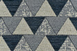 Autumn 2023 New Triangle Geometric Textured Jacquard Upholstery Fabric In Navy Blue Cream Grey|Heavy Duty Home Decor Fabric For Chair Pillow