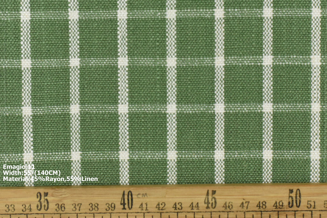 Green Upholstery Group Paisley Linen Blend Home Decor Upholstery Fabric|Strip Jacquard Upholstery fabric|Green Check Upholstery Fabric