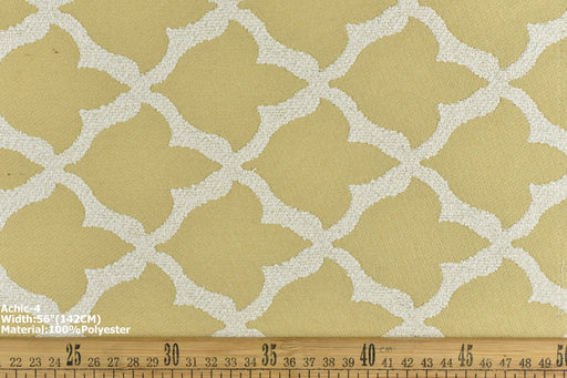 Yellow Upholstery Farmhouse Cotton Linen Blend Upholstery Fabric For Chair|Strip Floral Geometric Jacquard Fabric For Bench Pillow