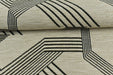 Stylish Stripe Pattern Jacquard Upholstery Fabric in Black Cream|Abstract Geometric Upholstery Fabric For Dining Chair,Sofa, Couch