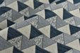 Autumn 2023 New Triangle Geometric Textured Jacquard Upholstery Fabric In Navy Blue Cream Grey|Heavy Duty Home Decor Fabric For Chair Pillow