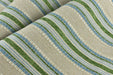 Woven Textured Linen Blend Farmhouse Green and Blue Stripe Jacquard Upholstery Fabric|Country Geometric Fabric For Chair Upholstery 110”W