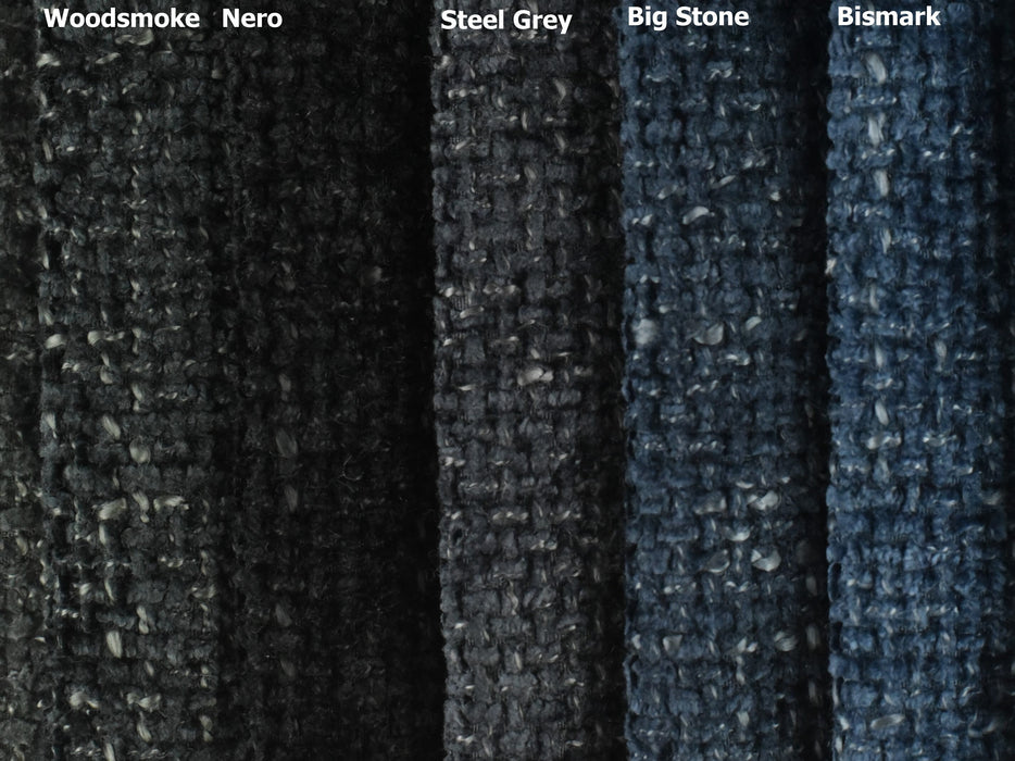 Heavy Weight Vintage Coarse Chenille Plush Textured Upholstery Fabric By The Yard For 55" Width 520GSM Navy Blue/Honey