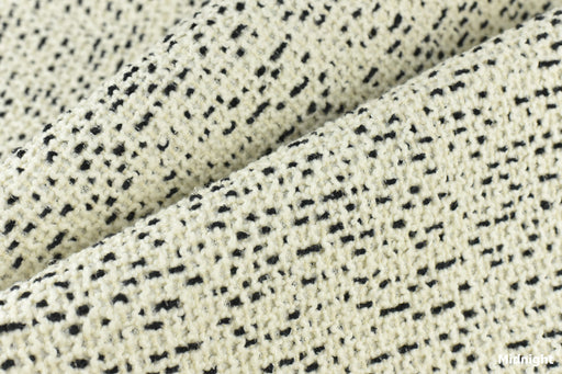 Black and White Dot Textured Wool Linen Cotton Blend Upholstery Fabric in More Colors