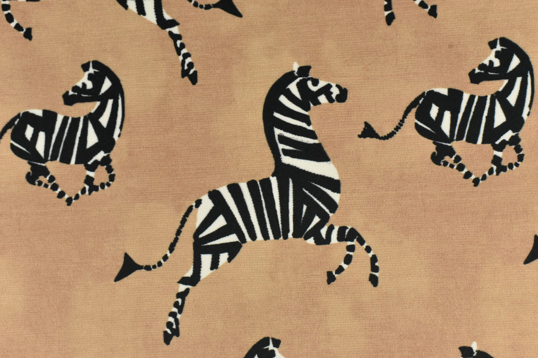 Playful Dancing Zebra Pink Velvet Upholstery Fabric|Arts and Crafts Animal Print Thick Velvet Upholstery Fabric For Headboard Floor Pillow