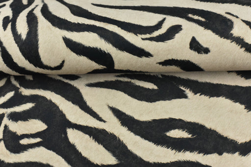 Heavy Weight Soft Velvet Tiger Print Upholstery Fabric|Black White Animal Print Tiger Skin Stripe Fabric For Chair Bench Ottoman Headboard