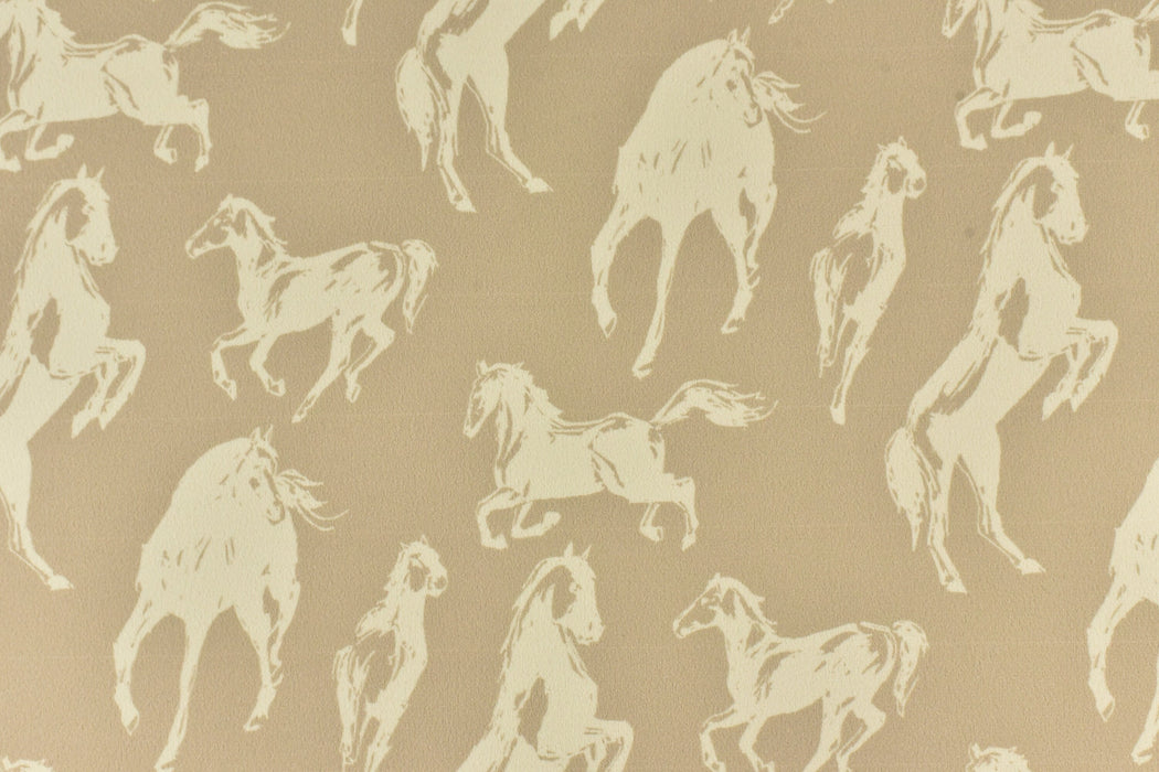 Running Horses Upholstery Fabric By The Yard|Galloping Horses Print Velvet Fabric Upholstery For Chair|Fabric For Ottoman Pillow Home Accent