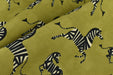 Chartreuse Green Playful Zebra Velvet Upholstery Fabric|Arts and Crafts Animal Print Thick Velvet Upholstery Fabric For Chair Pillow Cushion