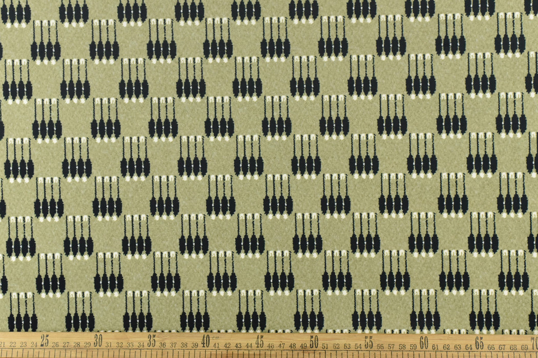 Light Green Black White Abstract Geometric Upholstery Fabric By The Yard For Chair|Green Geometric Pattern Home Decor Fabric For Headboard