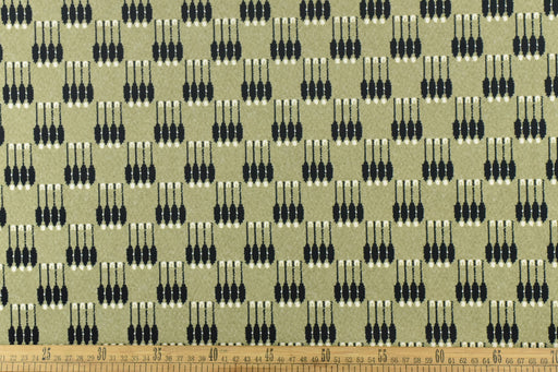 Light Green Black White Abstract Geometric Upholstery Fabric By The Yard For Chair|Green Geometric Pattern Home Decor Fabric For Headboard