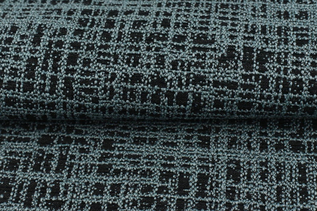 Modern Abstract Woven Chair Couch Upholstery Fabric|Designer Heavy Weight Blue Black Textured Upholstery Fabric By The Yard 55"W/780GSM